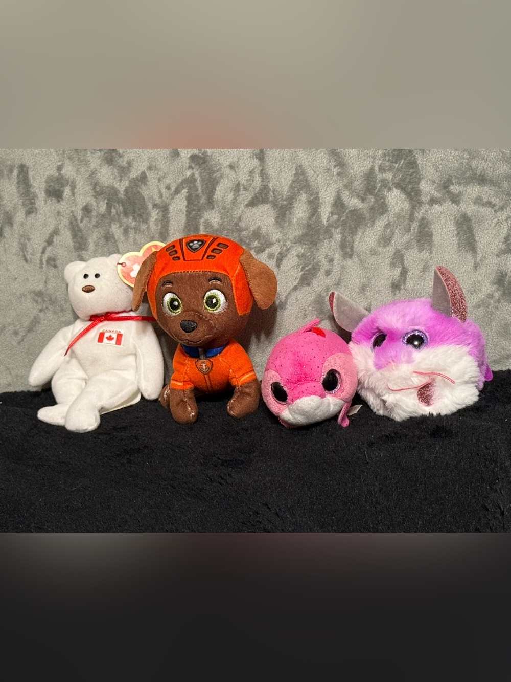 Paw Patrol Zuma Plush Ty mouse  Plush Canada Bear Bundle